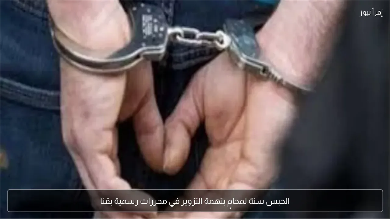 الحبس سنة لمحامٍ بتهمة التزوير في محررات رسمية بقنا