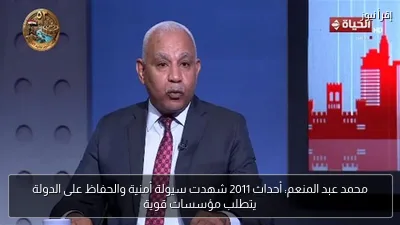 محمد عبد المنعم: أحداث 2011 شهدت سيولة أمنية والحفاظ على الدولة يتطلب مؤسسات قوية