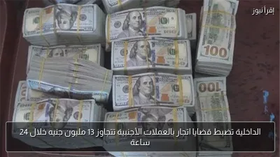 الداخلية تضبط قضايا اتجار بالعملات الأجنبية تتجاوز 13 مليون جنيه خلال 24 ساعة