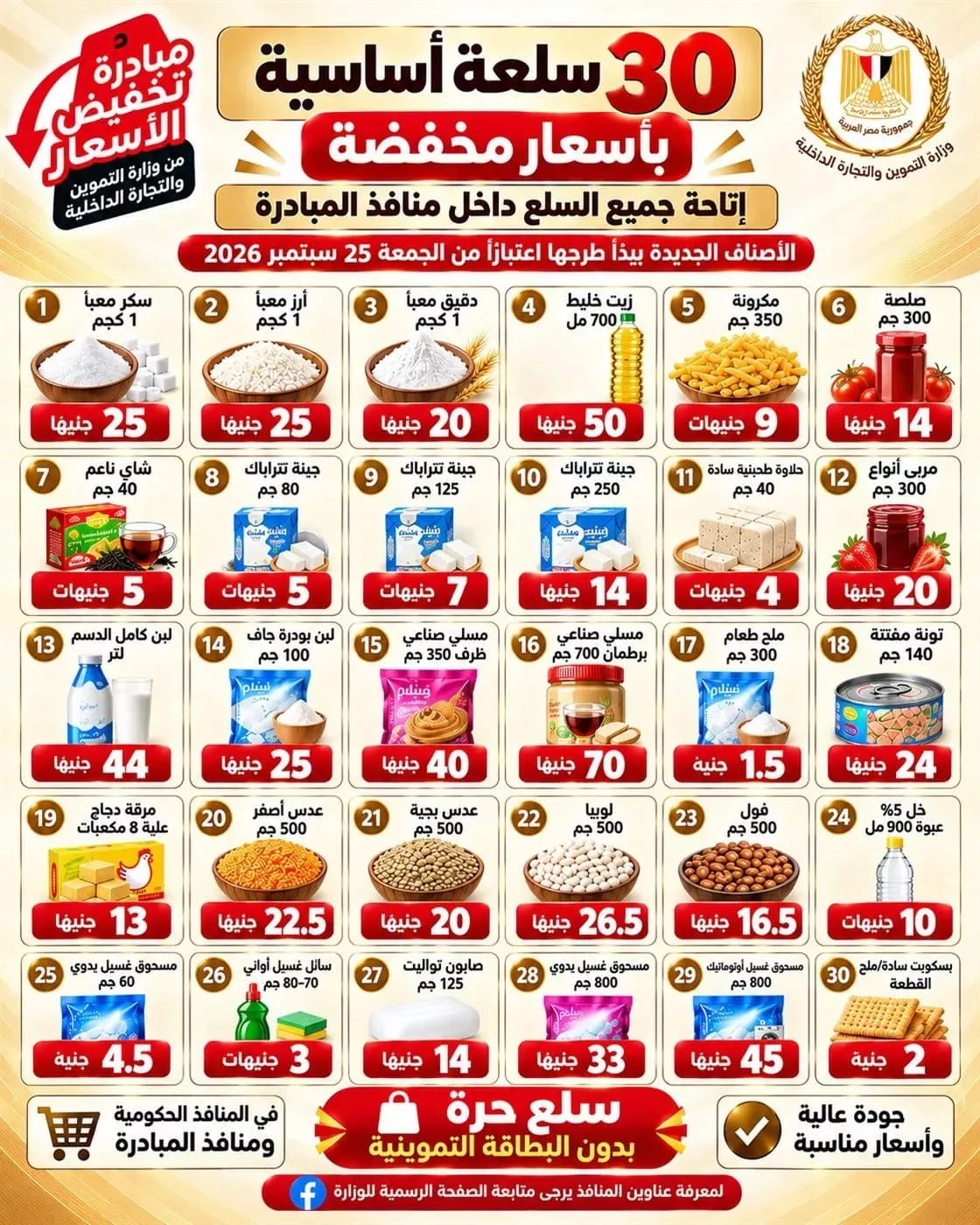 مبادرة السلع المخفضة بالأقصر تطرح 30 سلعة أساسية عبر منافذ التموين