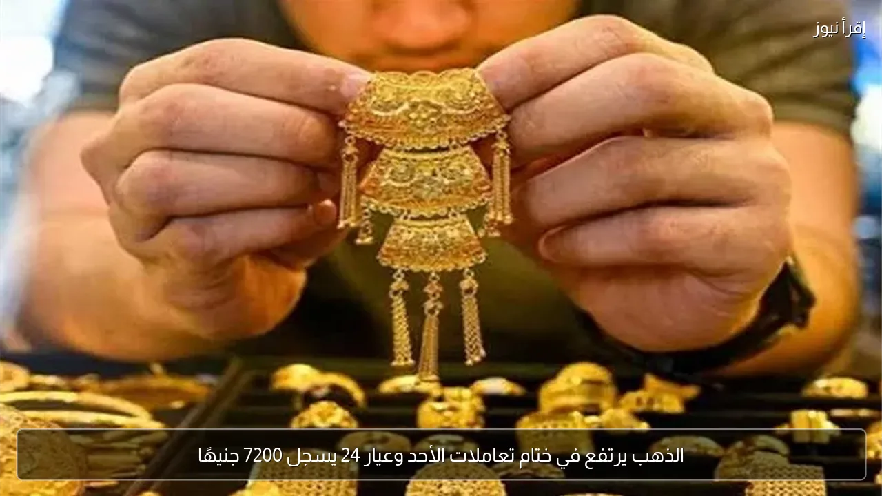 الذهب يرتفع في ختام تعاملات الأحد وعيار 24 يسجل 7200 جنيهًا