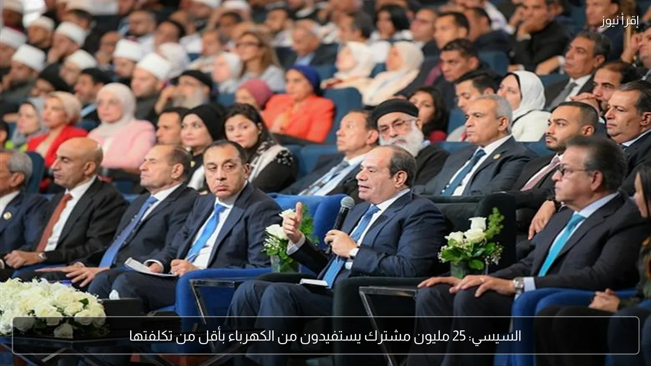 السيسي: 25 مليون مشترك يستفيدون من الكهرباء بأقل من تكلفتها