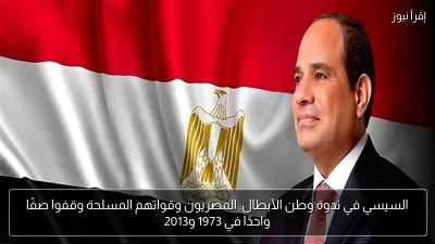 السيسي في ندوة وطن الأبطال: المصريون وقواتهم المسلحة وقفوا صفًا واحدًا في 1973 و2013