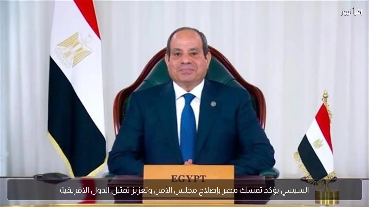السيسي يؤكد تمسك مصر بإصلاح مجلس الأمن وتعزيز تمثيل الدول الأفريقية