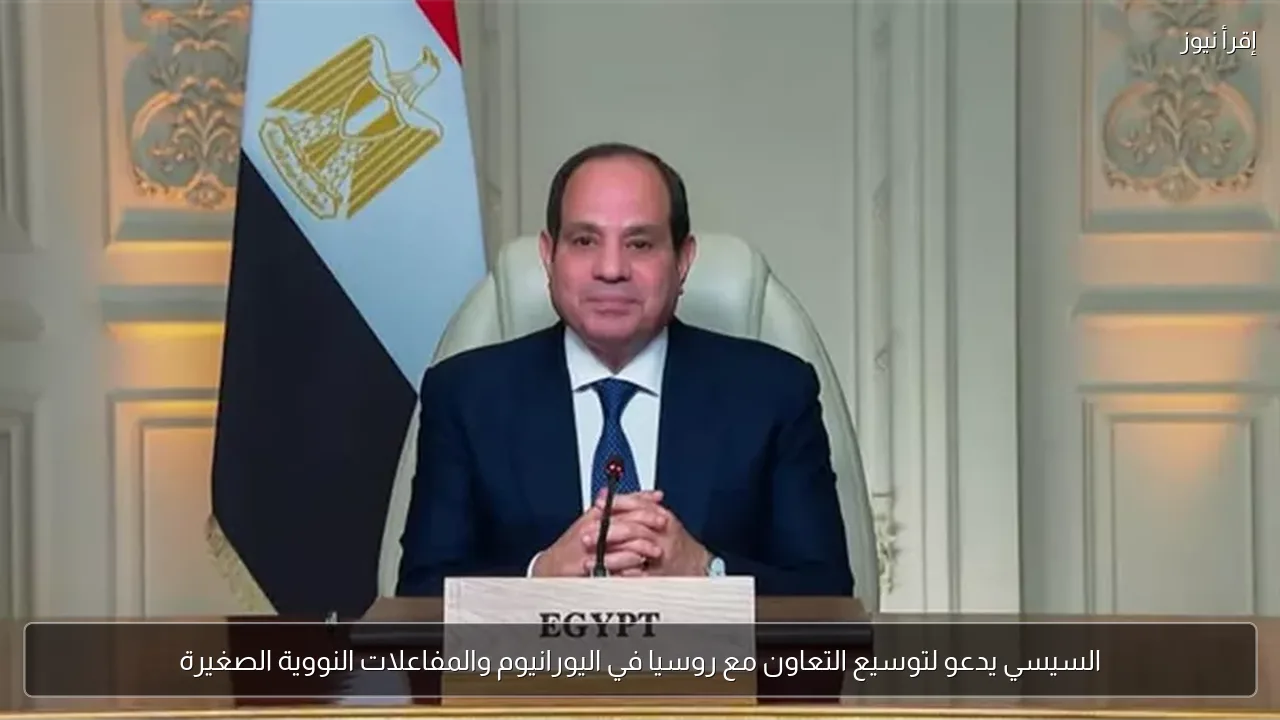 السيسي يدعو لتوسيع التعاون مع روسيا في اليورانيوم والمفاعلات النووية الصغيرة