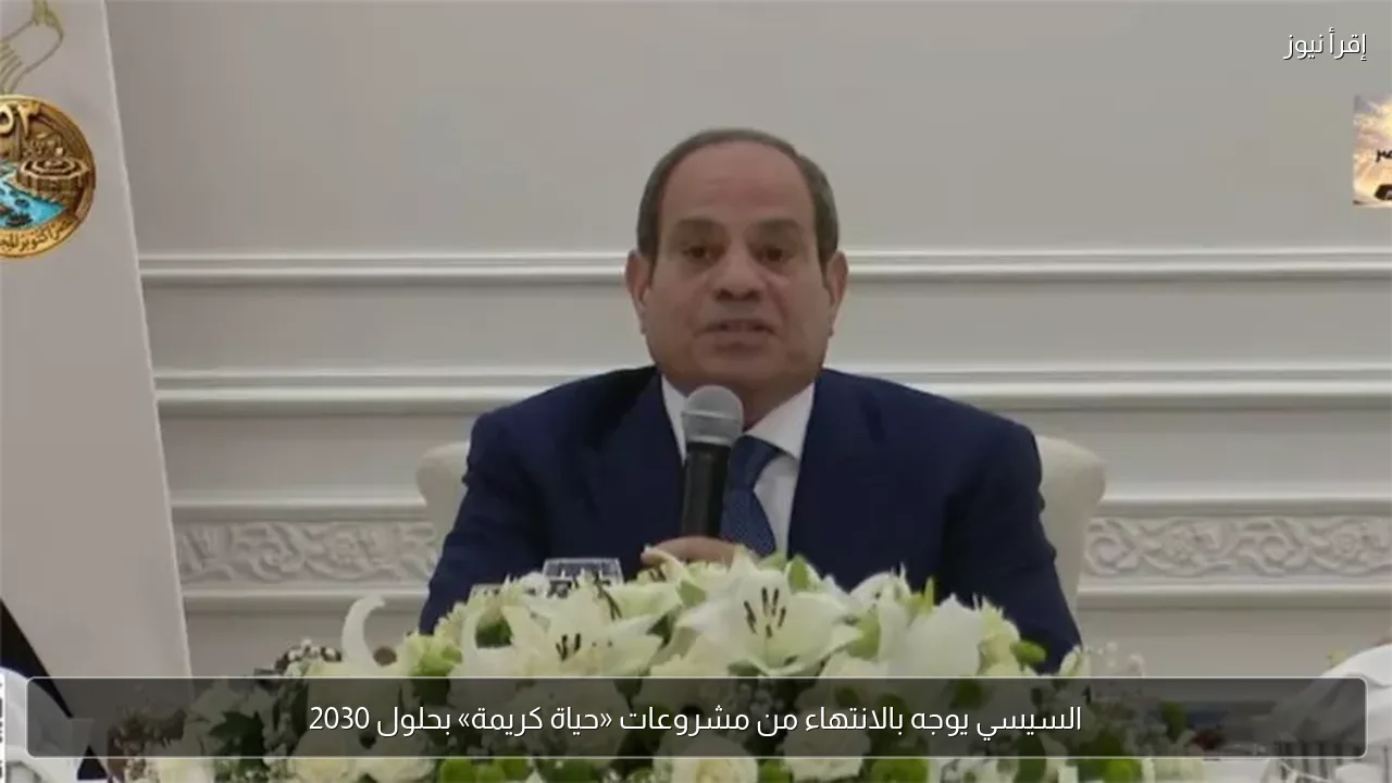السيسي يوجه بالانتهاء من مشروعات «حياة كريمة» بحلول 2030