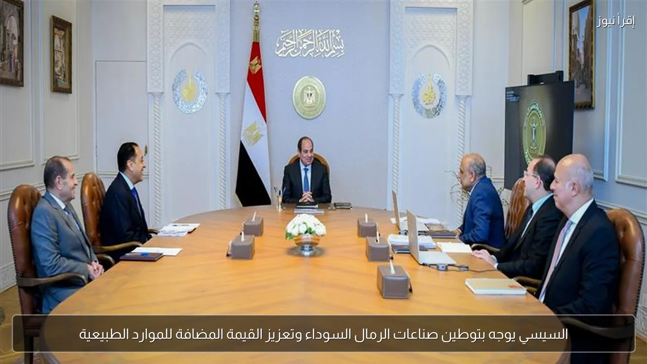 السيسي يوجه بتوطين صناعات الرمال السوداء وتعزيز القيمة المضافة للموارد الطبيعية