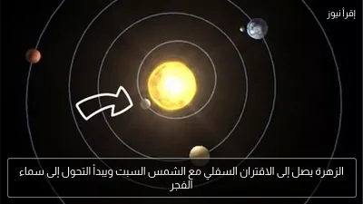 الزهرة يصل إلى الاقتران السفلي مع الشمس السبت ويبدأ التحول إلى سماء الفجر