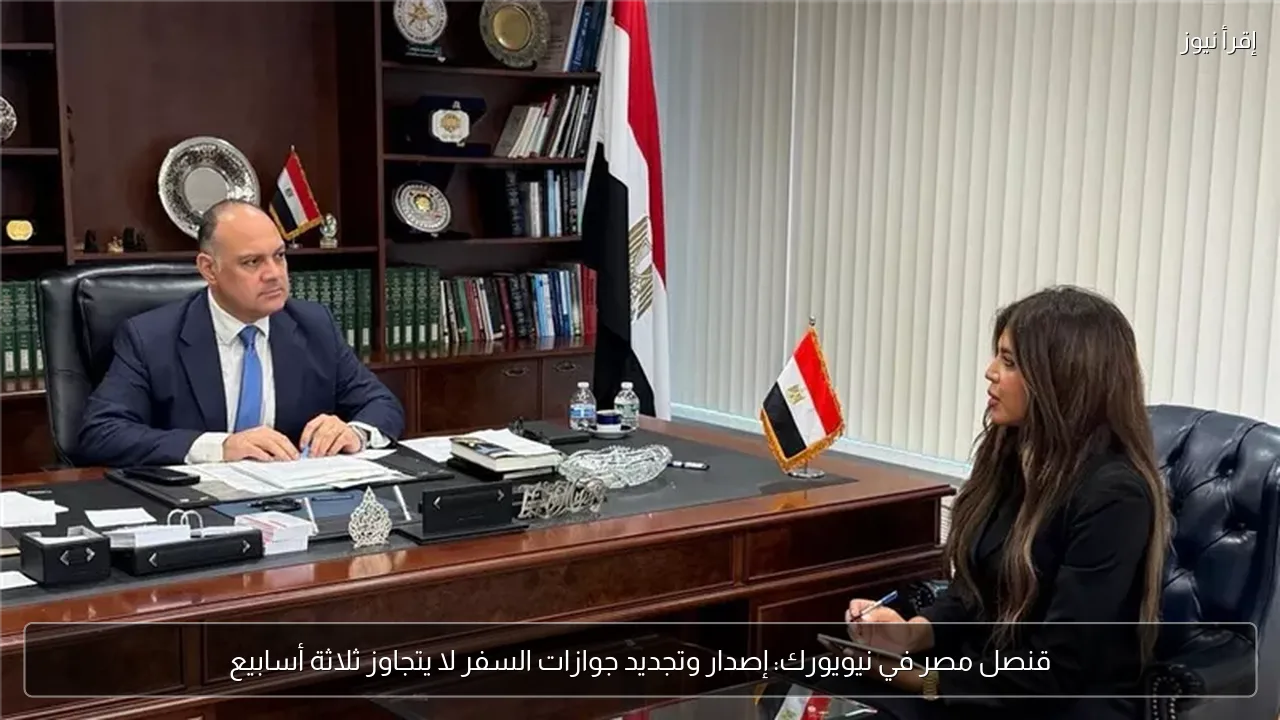 قنصل مصر في نيويورك: إصدار وتجديد جوازات السفر لا يتجاوز ثلاثة أسابيع