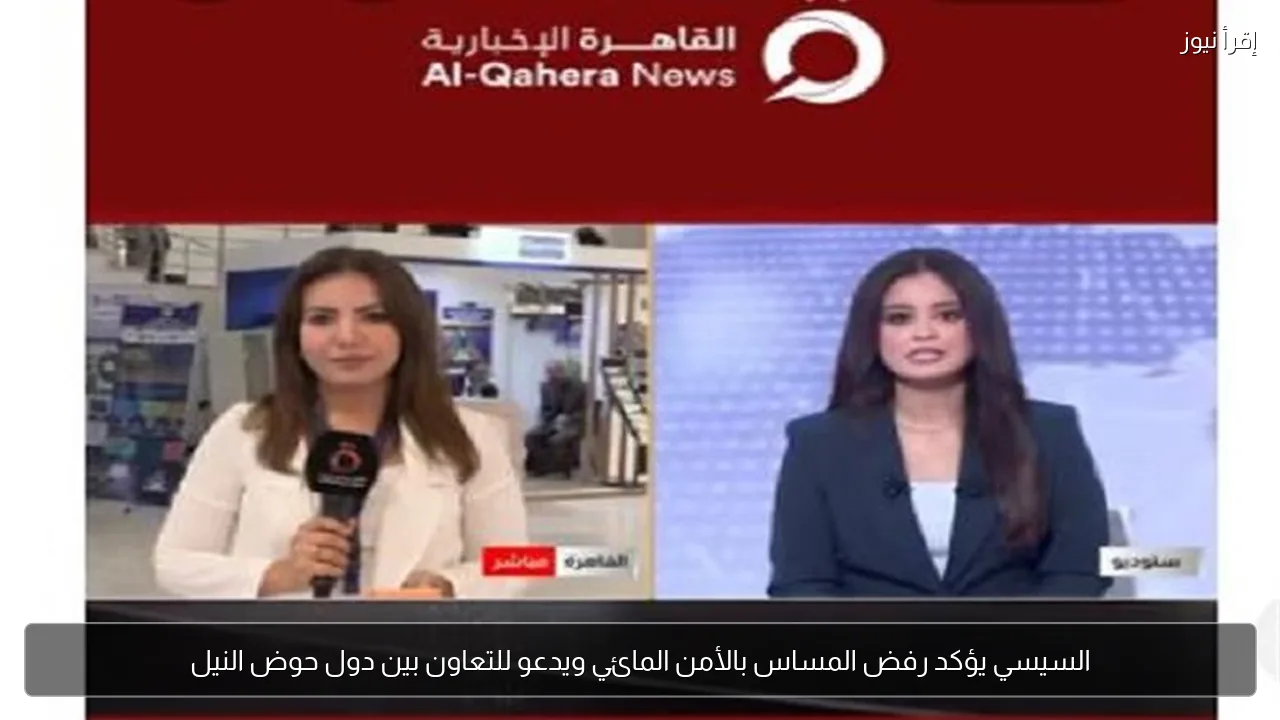 السيسي يؤكد رفض المساس بالأمن المائي ويدعو للتعاون بين دول حوض النيل