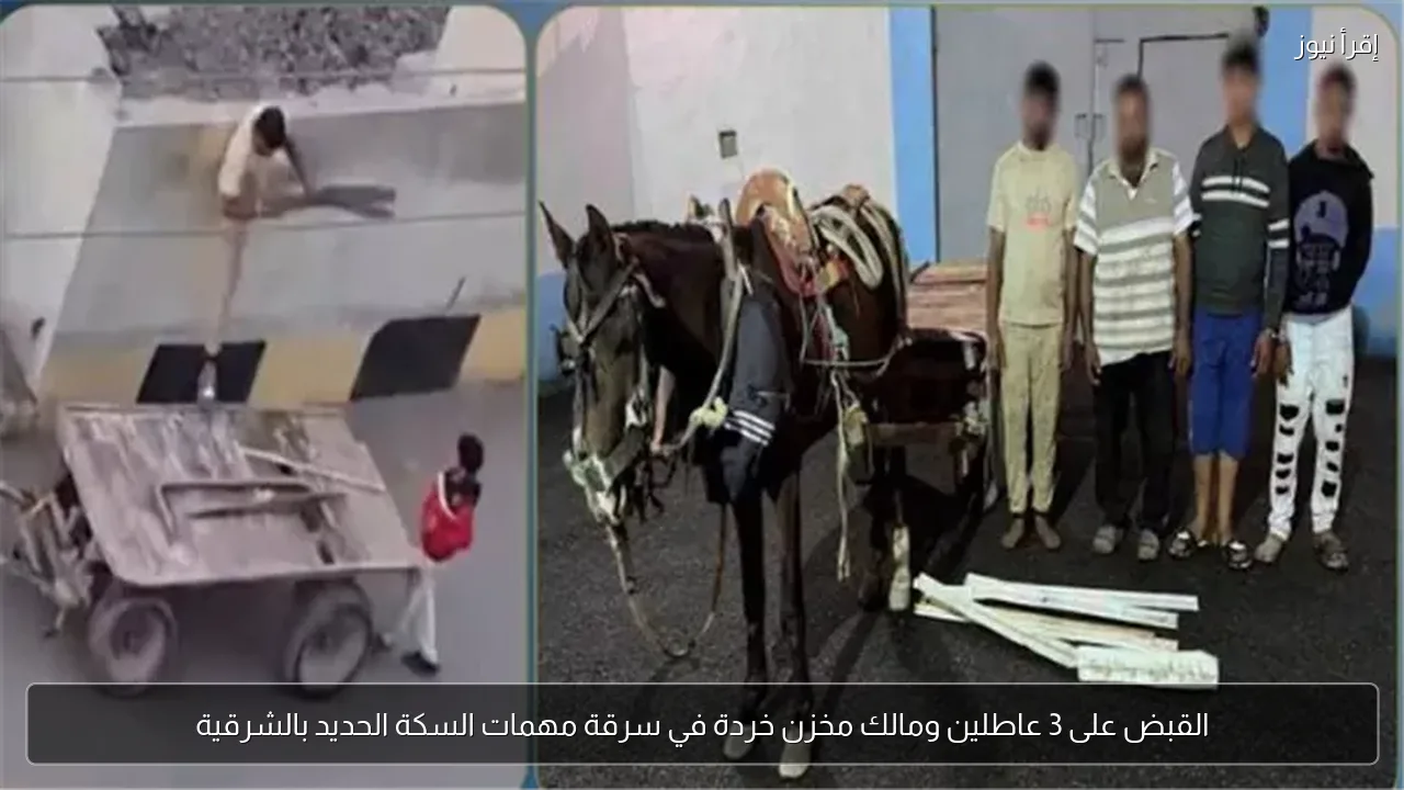 القبض على 3 عاطلين ومالك مخزن خردة في سرقة مهمات السكة الحديد بالشرقية