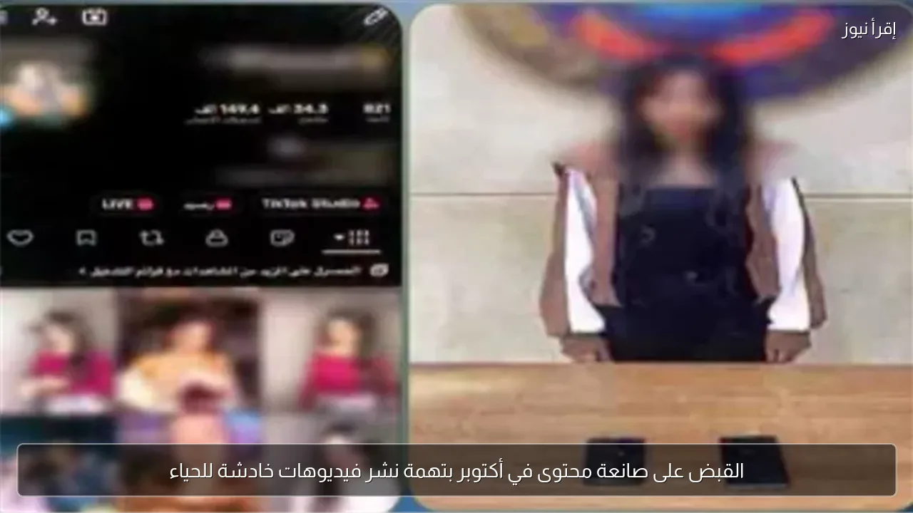 القبض على صانعة محتوى في أكتوبر بتهمة نشر فيديوهات خادشة للحياء