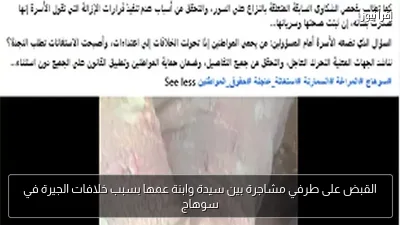 القبض على طرفي مشاجرة بين سيدة وابنة عمها بسبب خلافات الجيرة في سوهاج