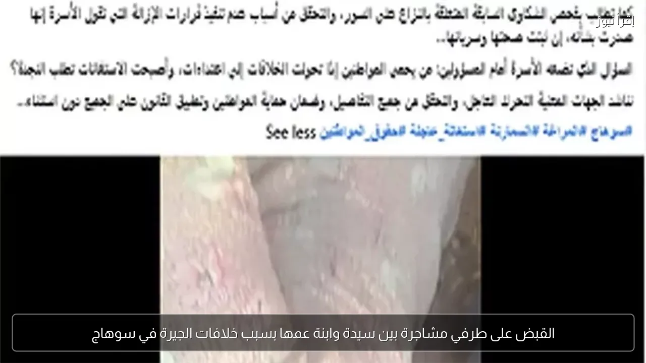 القبض على طرفي مشاجرة بين سيدة وابنة عمها بسبب خلافات الجيرة في سوهاج