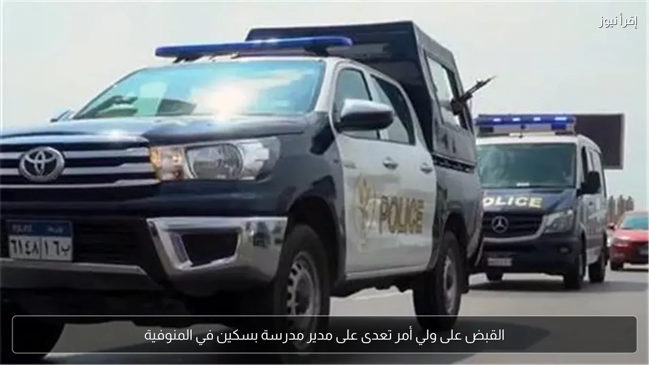 القبض على ولي أمر تعدى على مدير مدرسة بسكين في المنوفية