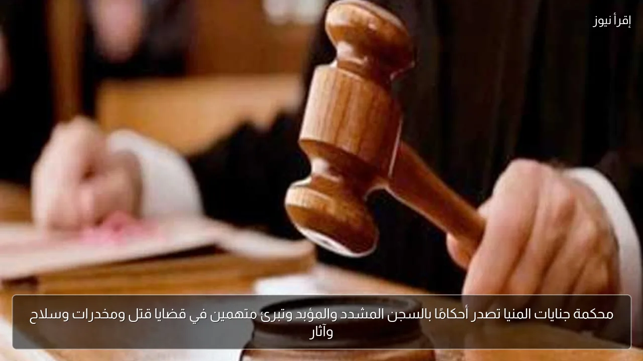 محكمة جنايات المنيا تصدر أحكامًا بالسجن المشدد والمؤبد وتبرئ متهمين في قضايا قتل ومخدرات وسلاح وآثار