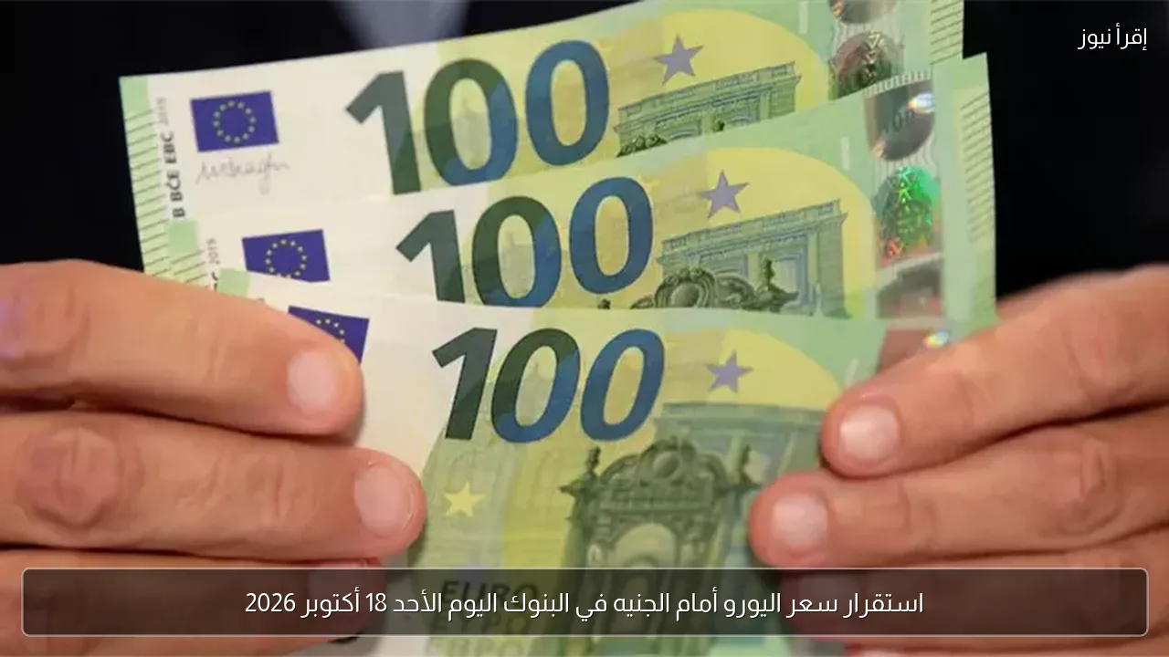 استقرار سعر اليورو أمام الجنيه في البنوك اليوم الأحد 18 أكتوبر 2026