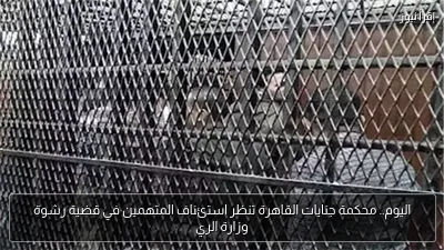 اليوم.. محكمة جنايات القاهرة تنظر استئناف المتهمين في قضية رشوة وزارة الري