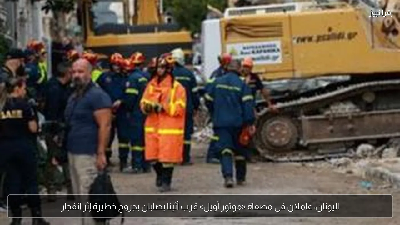 اليونان: عاملان في مصفاة «موتور أويل» قرب أثينا يصابان بجروح خطيرة إثر انفجار