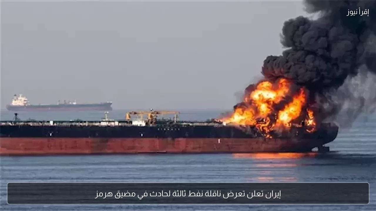إيران تعلن تعرض ناقلة نفط ثالثة لحادث في مضيق هرمز