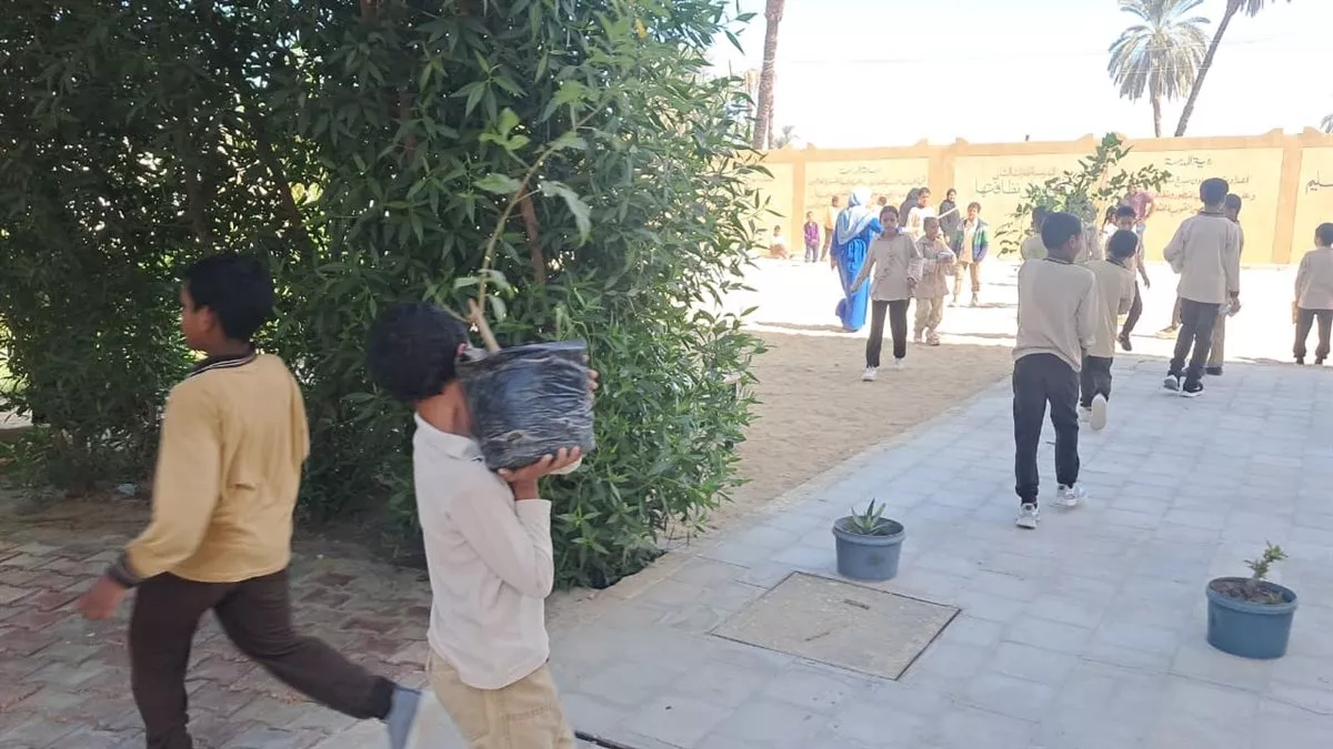 مبادرة ازرع فكرة تغرس أشجارا وتوعي طلاب الأقصر بالتغير المناخي