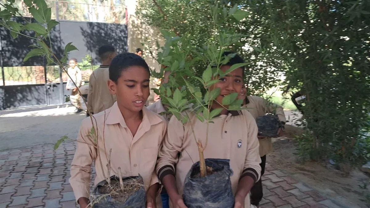 مبادرة ازرع فكرة تغرس أشجارا وتوعي طلاب الأقصر بالتغير المناخي