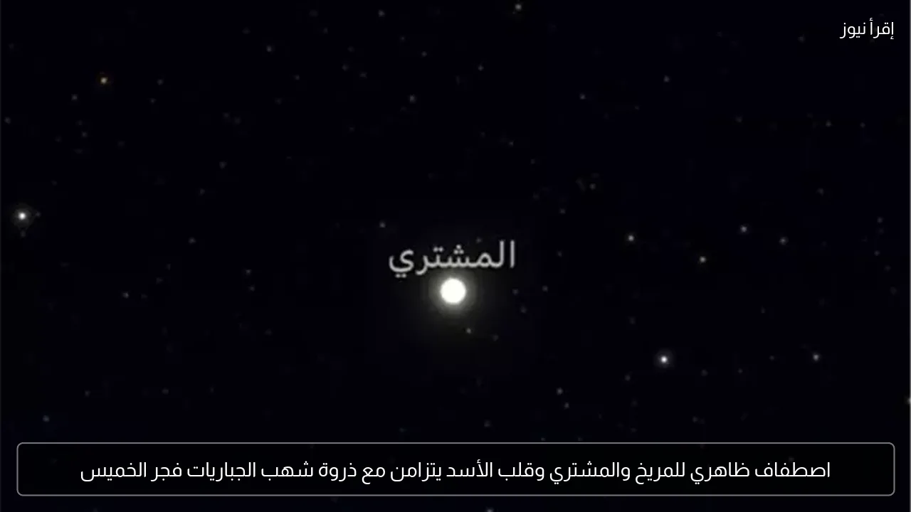 اصطفاف ظاهري للمريخ والمشتري وقلب الأسد يتزامن مع ذروة شهب الجباريات فجر الخميس