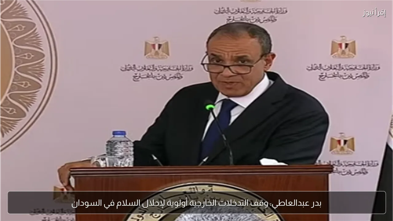 بدر عبدالعاطي: وقف التدخلات الخارجية أولوية لإحلال السلام في السودان
