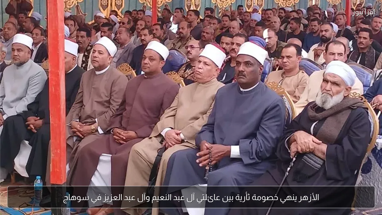 الأزهر ينهي خصومة ثأرية بين عائلتي آل عبد النعيم وآل عبد العزيز في سوهاج