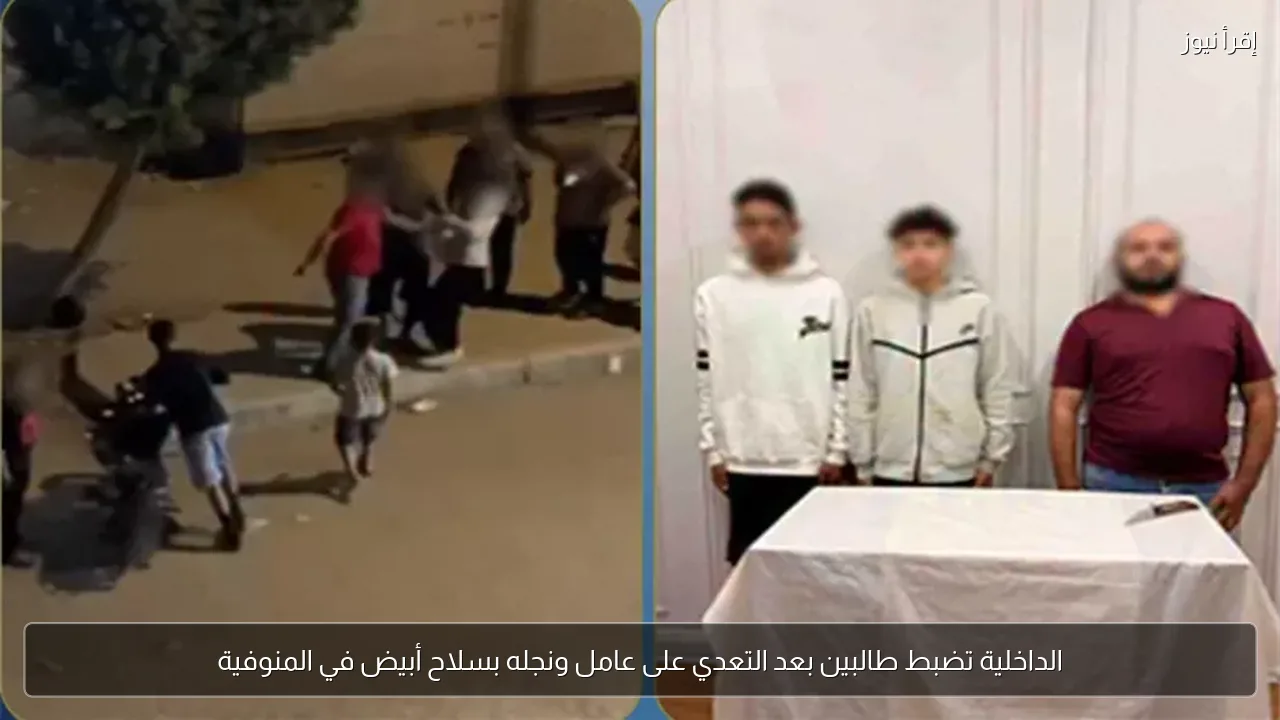 الداخلية تضبط طالبين بعد التعدي على عامل ونجله بسلاح أبيض في المنوفية