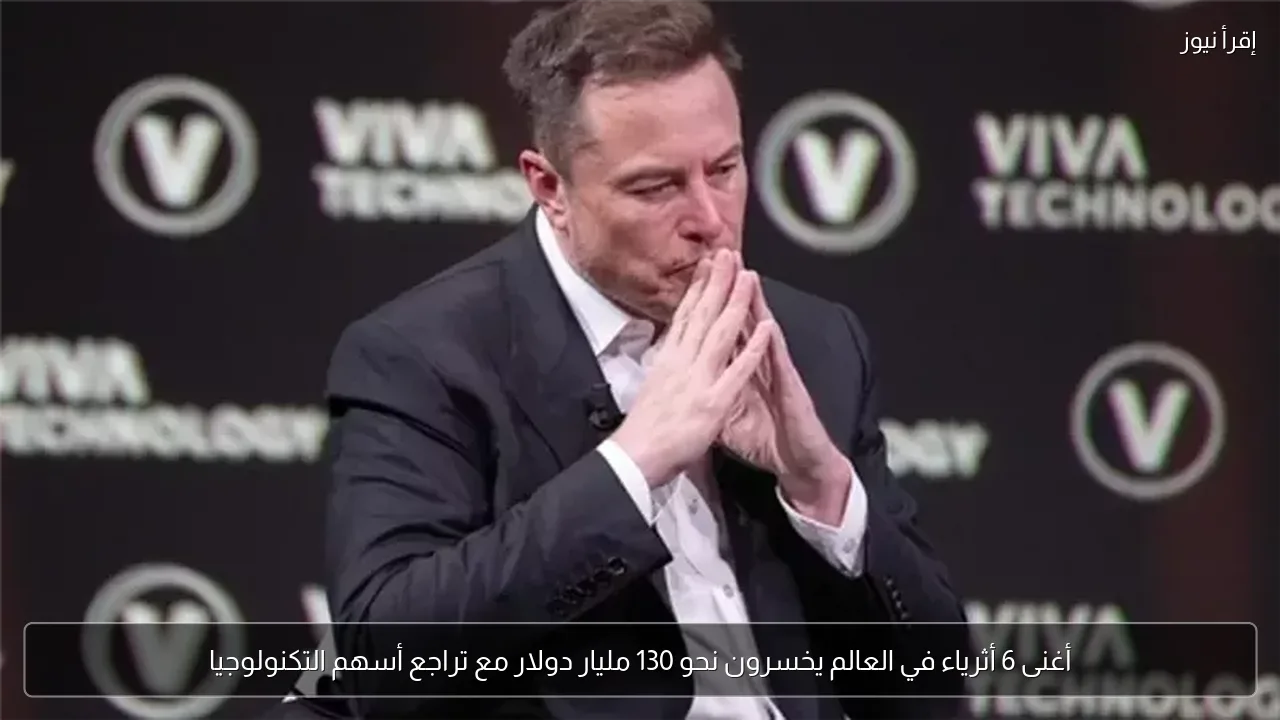 أغنى 6 أثرياء في العالم يخسرون نحو 130 مليار دولار مع تراجع أسهم التكنولوجيا