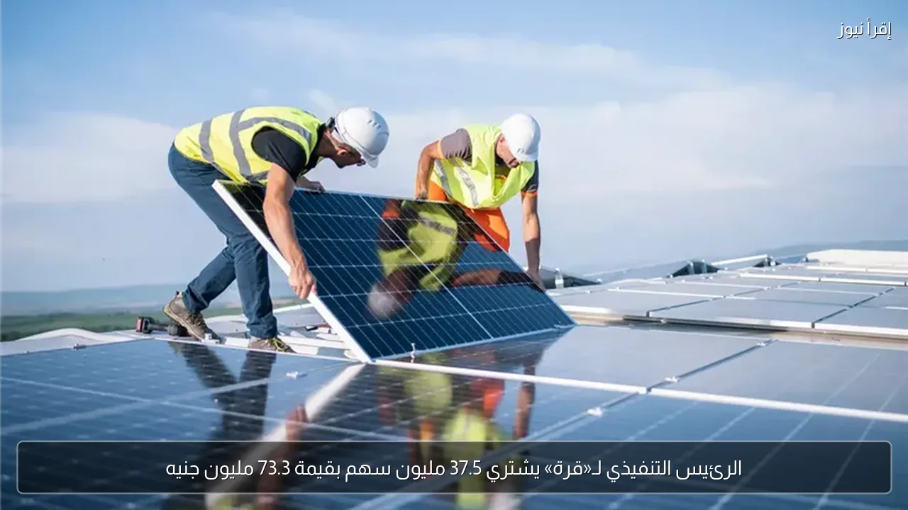 الرئيس التنفيذي لـ«قرة» يشتري 37.5 مليون سهم بقيمة 73.3 مليون جنيه