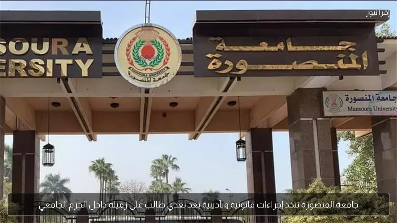جامعة المنصورة تتخذ إجراءات قانونية وتأديبية بعد تعدي طالب على زميله داخل الحرم الجامعي