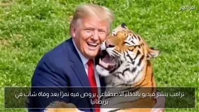ترامب ينشر فيديو بالذكاء الاصطناعي يروض فيه نمرًا بعد وفاة شاب في بريطانيا