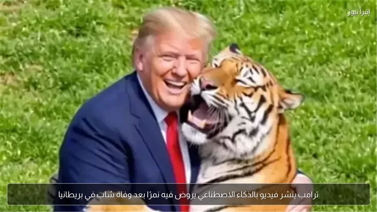 ترامب ينشر فيديو بالذكاء الاصطناعي يروض فيه نمرًا بعد وفاة شاب في بريطانيا