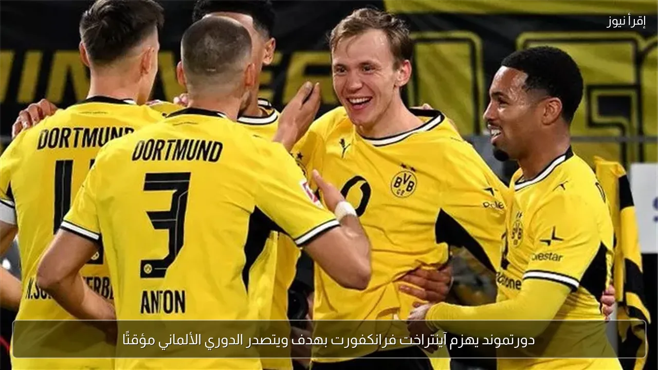 دورتموند يهزم آينتراخت فرانكفورت بهدف ويتصدر الدوري الألماني مؤقتًا