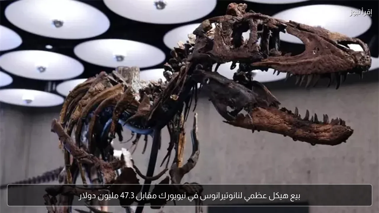 بيع هيكل عظمي لنانوتيرانوس في نيويورك مقابل 47.3 مليون دولار