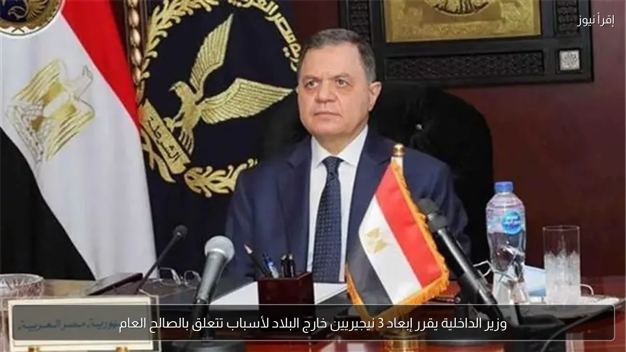 وزير الداخلية يقرر إبعاد 3 نيجيريين خارج البلاد لأسباب تتعلق بالصالح العام