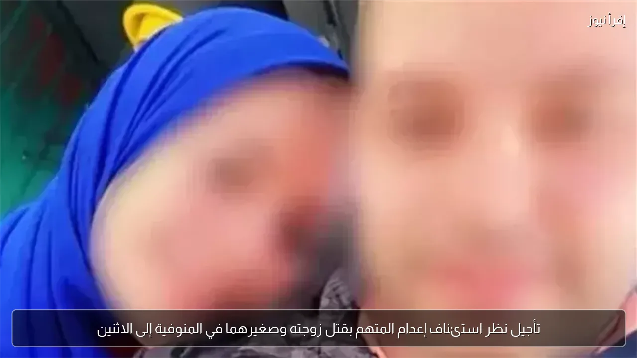 تأجيل نظر استئناف إعدام المتهم بقتل زوجته وصغيرهما في المنوفية إلى الاثنين