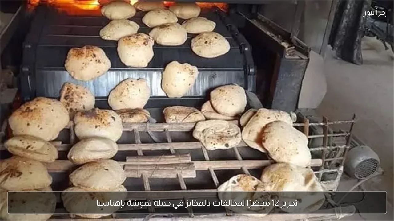 تحرير 12 محضرًا لمخالفات بالمخابز في حملة تموينية بإهناسيا