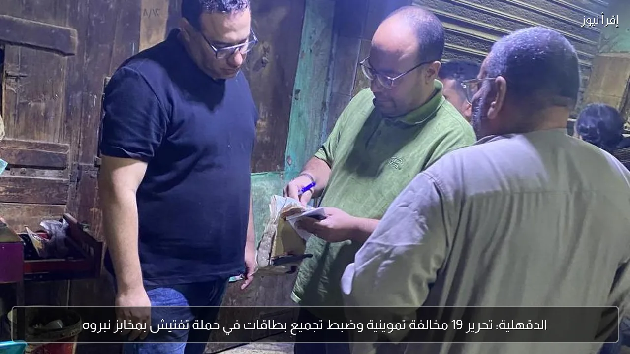 الدقهلية: تحرير 19 مخالفة تموينية وضبط تجميع بطاقات في حملة تفتيش بمخابز نبروه