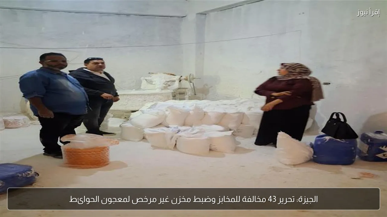 الجيزة: تحرير 43 مخالفة للمخابز وضبط مخزن غير مرخص لمعجون الحوائط