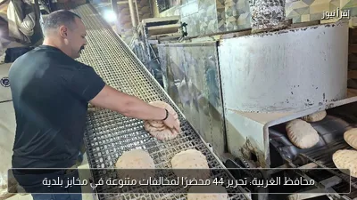 محافظ الغربية: تحرير 44 محضرًا لمخالفات متنوعة في مخابز بلدية