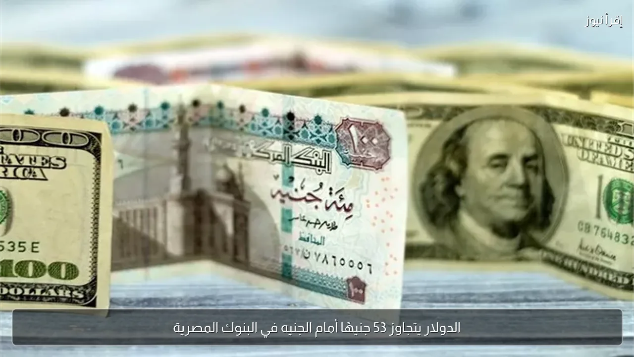 الدولار يتجاوز 53 جنيهًا أمام الجنيه في البنوك المصرية
