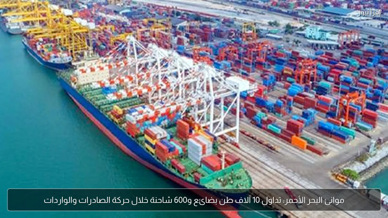 موانئ البحر الأحمر: تداول 10 آلاف طن بضائع و600 شاحنة خلال حركة الصادرات والواردات