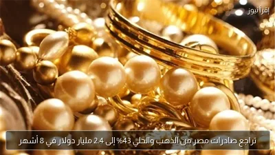 تراجع صادرات مصر من الذهب والحلي 43% إلى 2.4 مليار دولار في 8 أشهر