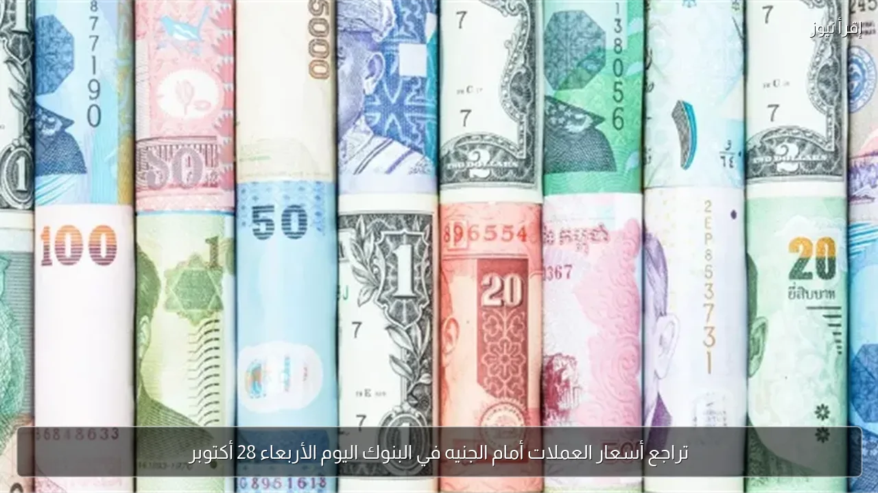 تراجع أسعار العملات أمام الجنيه في البنوك اليوم الأربعاء 28 أكتوبر