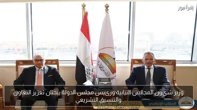 وزير شئون المجالس النيابية ورئيس مجلس الدولة يبحثان تعزيز التعاون والتنسيق التشريعي