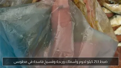 ضبط 253 كيلو لحوم وأسماك ورنجة وفسيخ فاسدة في مطوبس