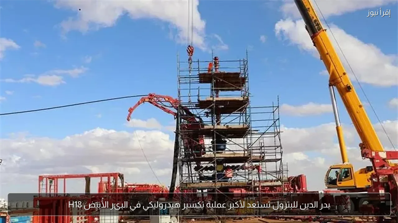 بدر الدين للبترول تستعد لأكبر عملية تكسير هيدروليكي في البئر الأُبَيِّض H18